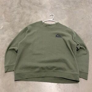 Vintage y2k 90s spellout forest green quicksilver surfing crewneck sweatshirt